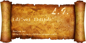 Lövei Ildikó névjegykártya